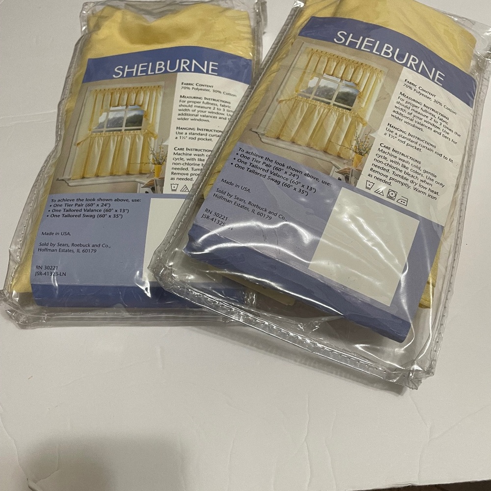 vintage Shelburne curtains by New Traditions yellow swag tier set